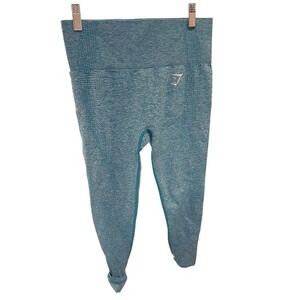 Gymshark‎ Vital Seamless Leggings Teal Blue Marl High Waist Womens Small S